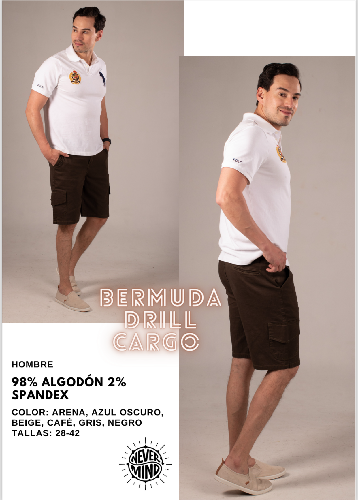 Bermuda Dril Cargo COLOMBIAN CLOTHES A LA MODA LLC